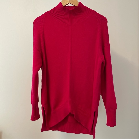 Anthropologie Maeve Hot Pink Crystal Tunic Turtleneck Sweater - Picture 1 of 12